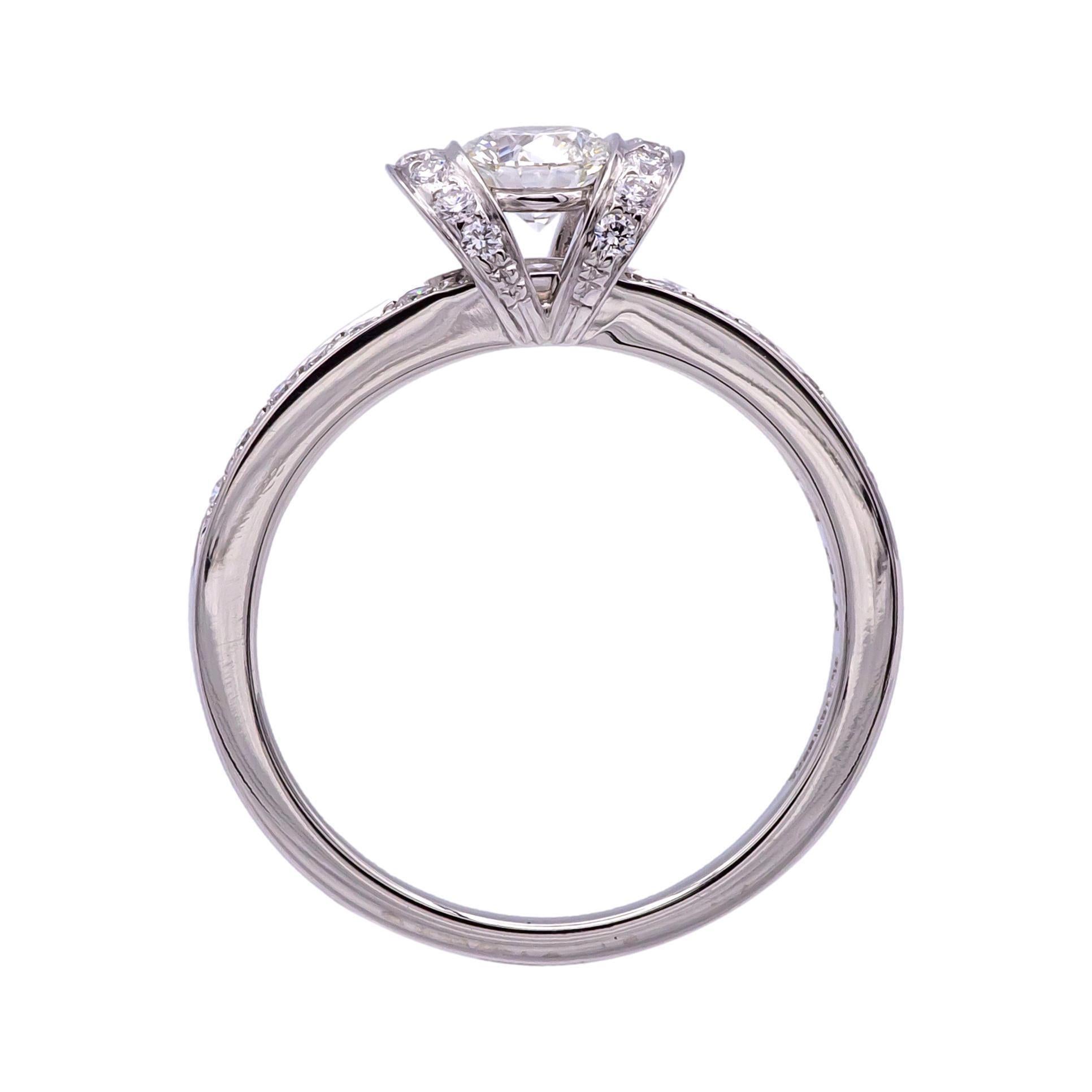 Tiffany & Co. Ribbon .42 ct H VS1  Diamond Engagement Ring in Platinum Orig Cert 1