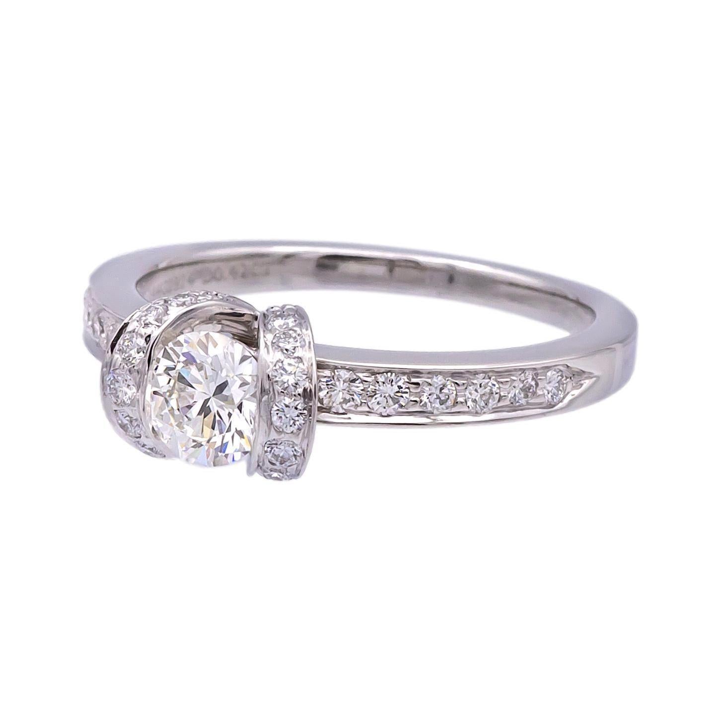Tiffany & Co. Ribbon .42 ct H VS1  Diamond Engagement Ring in Platinum Orig Cert 2