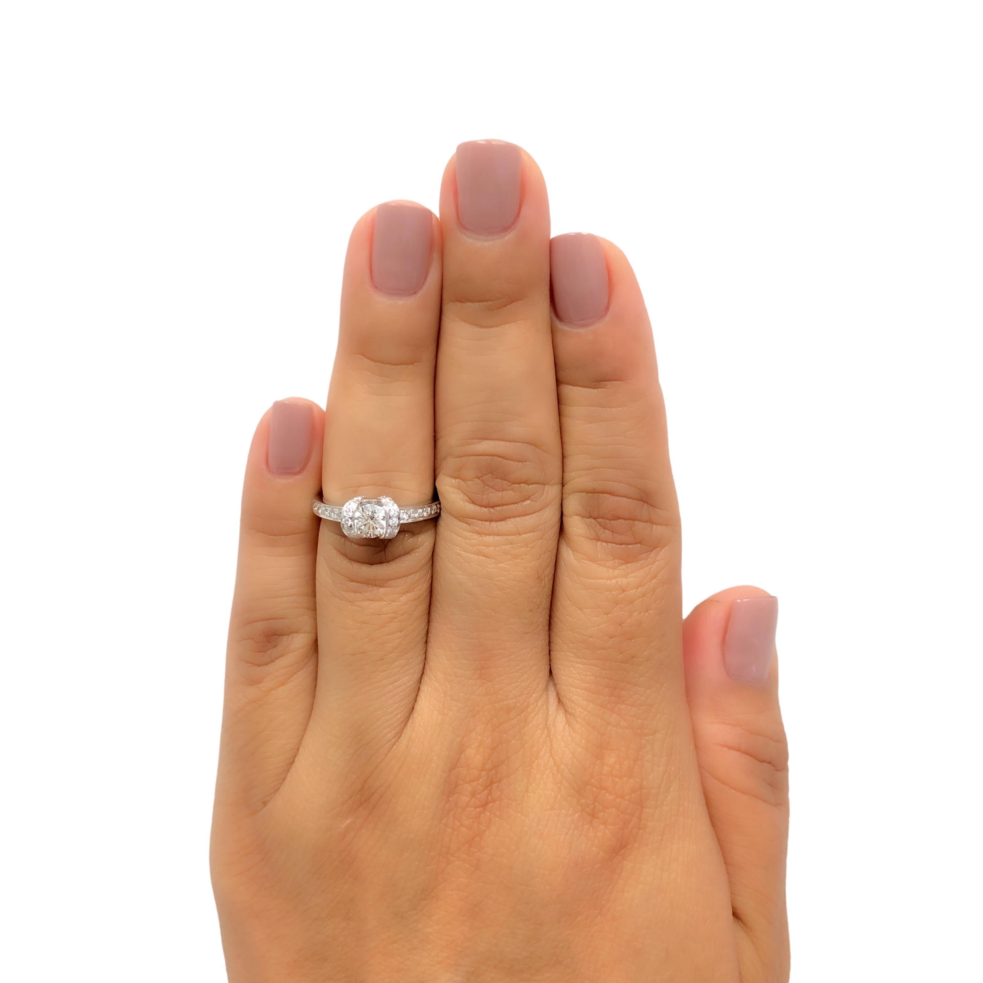 Tiffany & Co. Ribbon .42 ct H VS1  Diamond Engagement Ring in Platinum Orig Cert 3