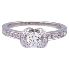 Tiffany & Co. Ribbon .42 ct H VS1  Diamond Engagement Ring in Platinum Orig Cert