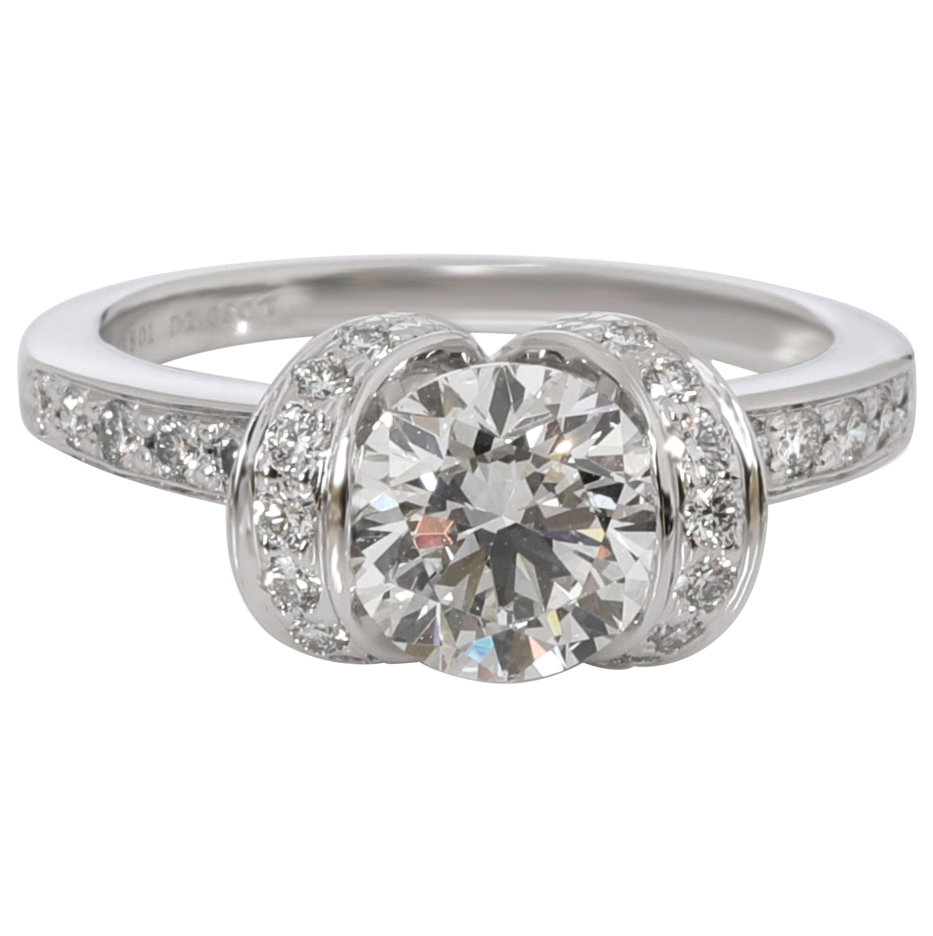Tiffany & Co. Ribbon Diamond Engagement Ring in Platinum H VS1 1.32 Carat