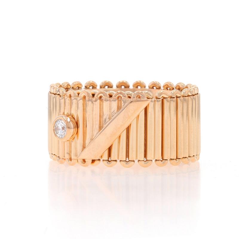Round Cut Tiffany & Co. Ribbon Diamond Solitaire Band - Rose Gold 18k Rnd .10ct Ring 8 1/4 For Sale