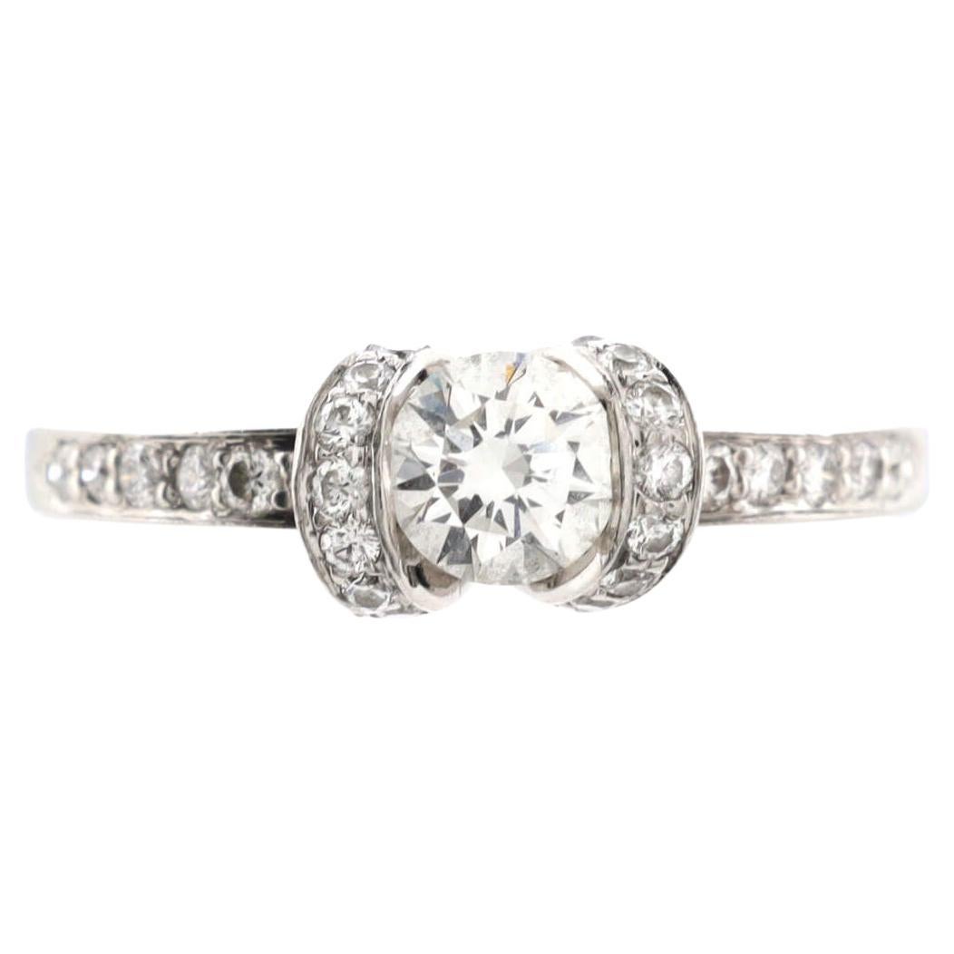Tiffany & Co. Ribbon Engagement Ring Platinum with RBC Diamond 0.49 Carat