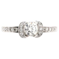 Tiffany & Co. Ribbon Engagement Ring Platinum with RBC Diamond 0.49 Carat