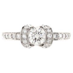 Tiffany & Co. Ribbon Engagement Ring Platinum with RBC Diamond G/VS1 0.47
