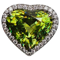 Tiffany & Co. Ring 5,87 Karat Sphene Heart GIA zertifiziert Platin Halo Diamant Gr. 7