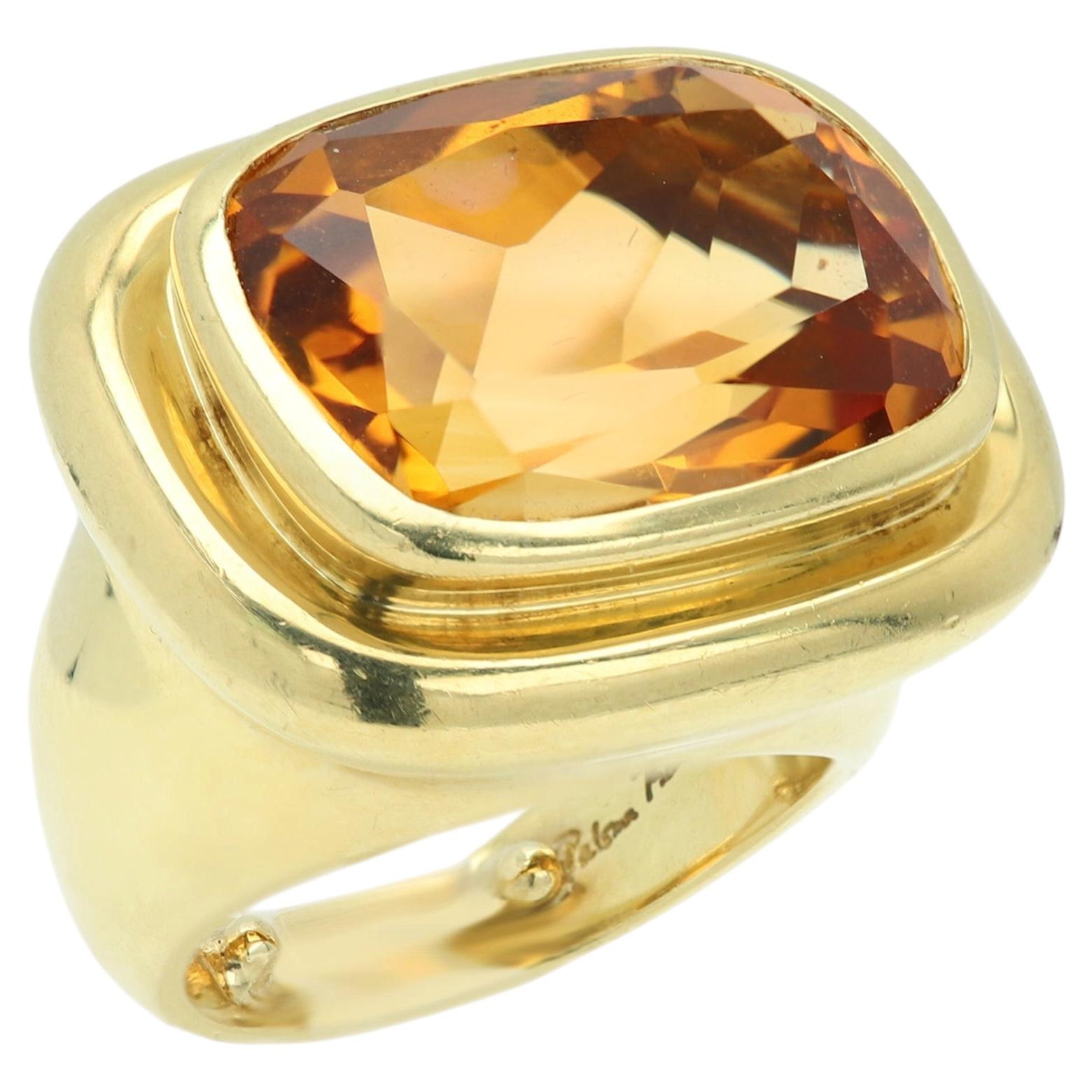 Bague Tiffany & Co. avec citrine sans défaut, créée par Paloma Picasso