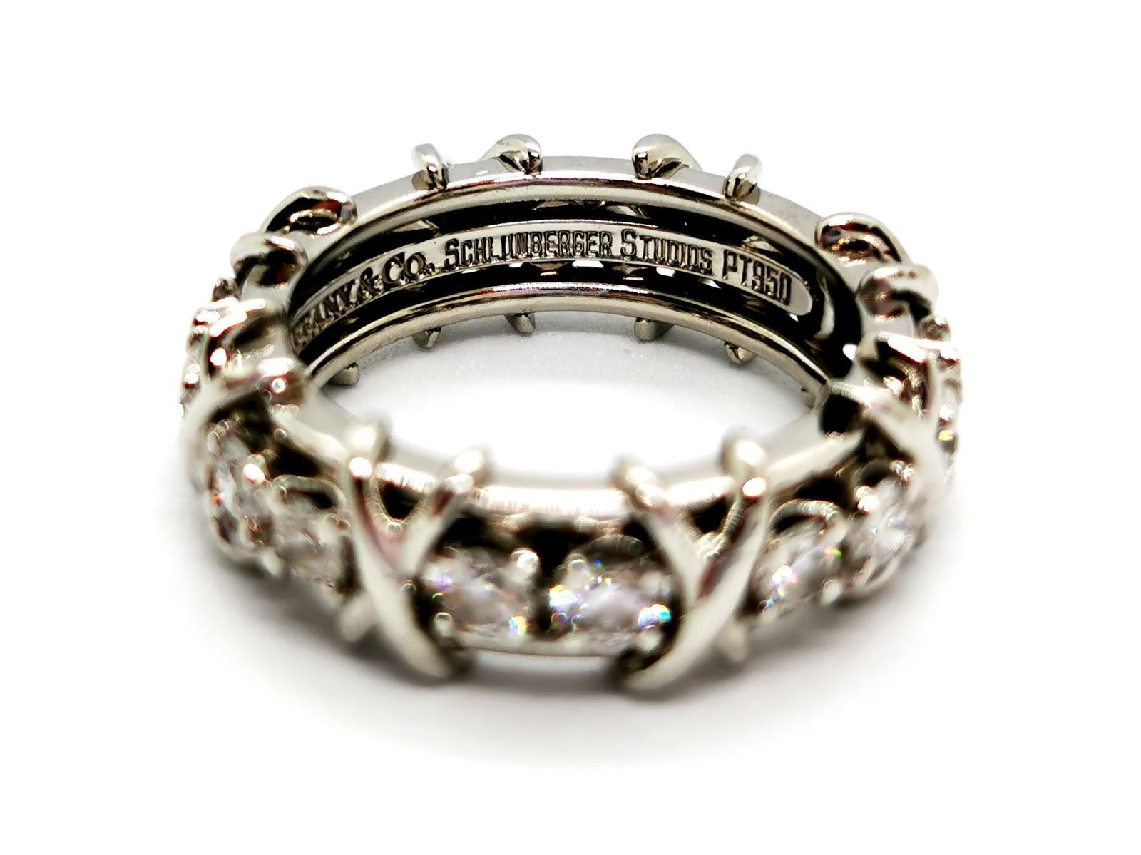 Sechzehn Stein-Platin-Diamant-Ring von Tiffany & Co 1