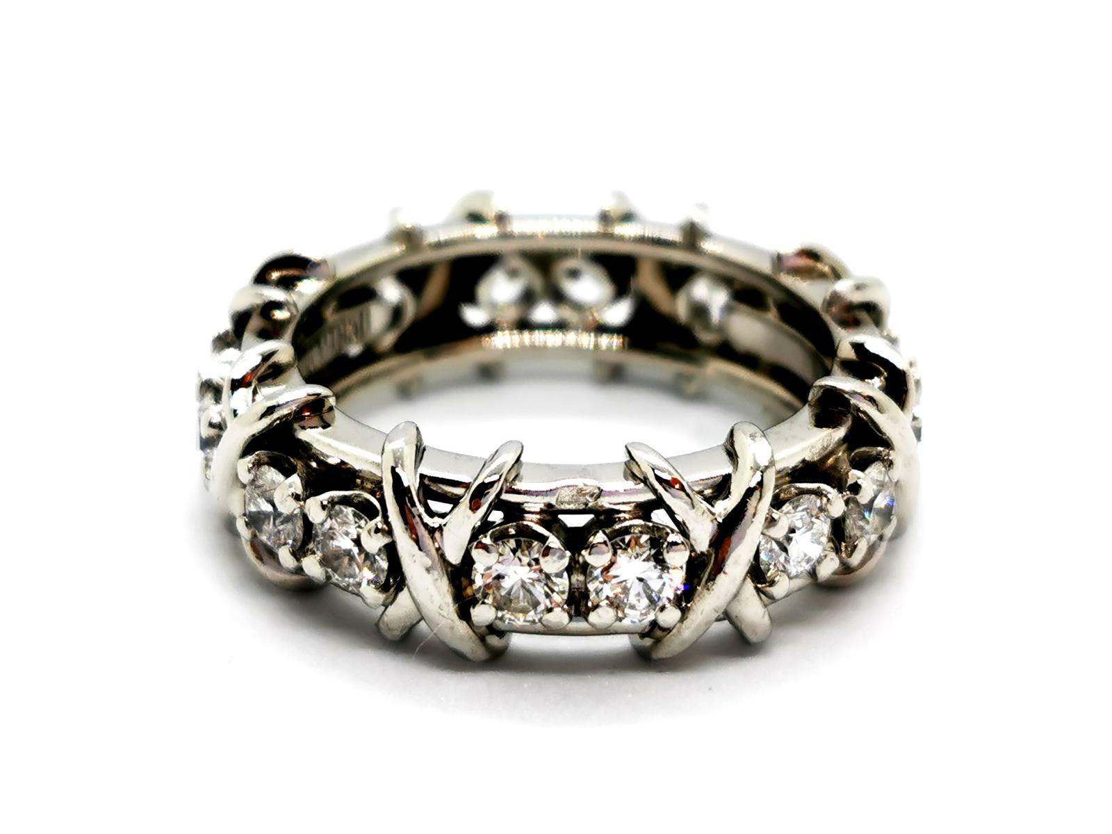 Tiffany & Co Ring Sixteen Stone Platinum Diamond 1