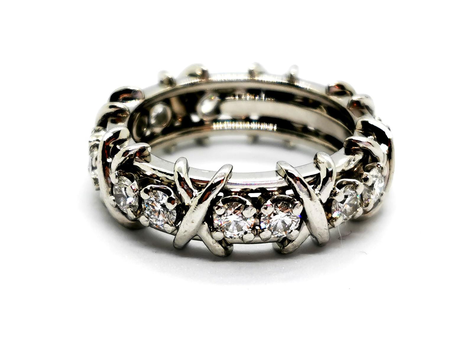 Tiffany & Co Ring Sixteen Stone Platinum Diamond 3