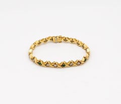 Tiffany & Co. Pulsera Riviera De Oro De 18 Quilates Con 2,45 Quilates De Diamantes Y Esmeraldas