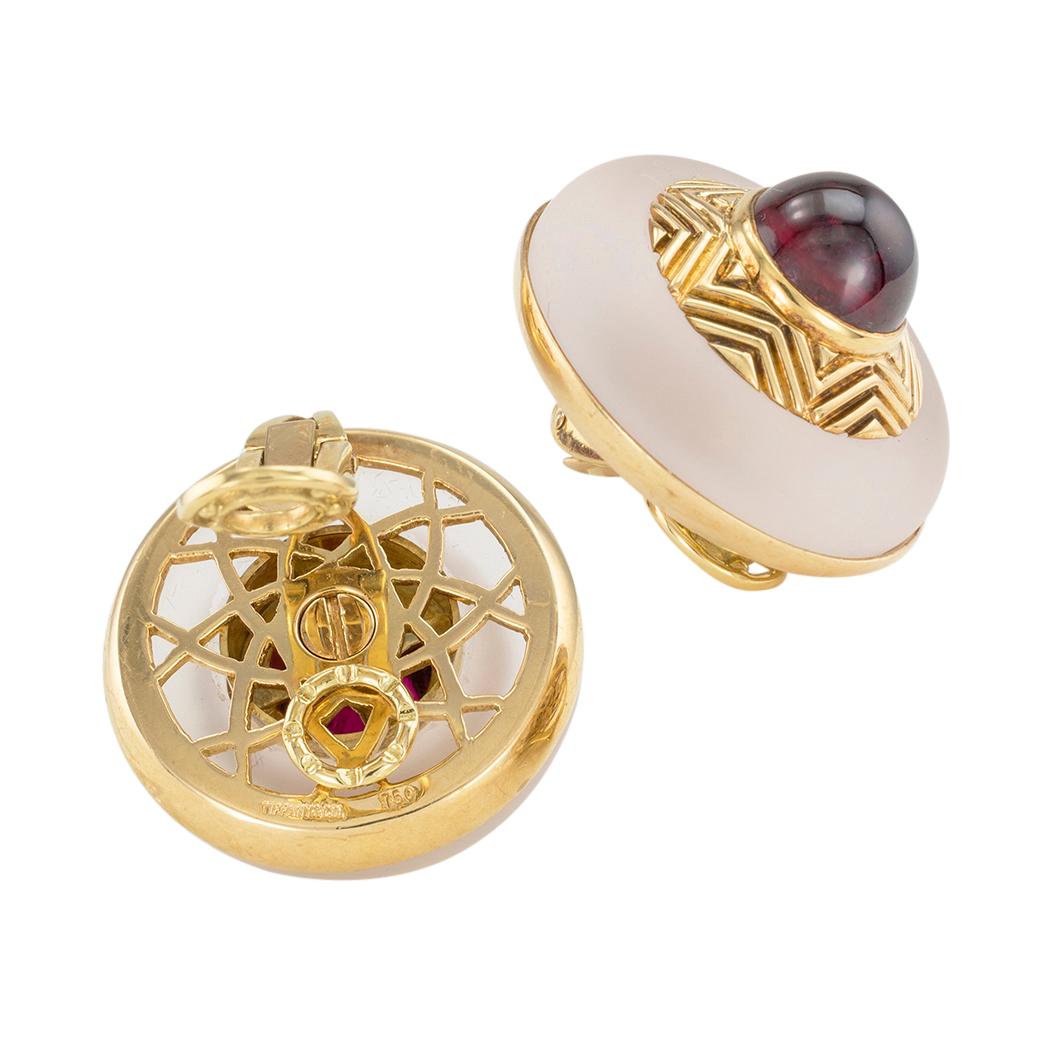 garnet clip on earrings
