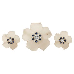 Tiffany & Co. Rock Crystal, Sapphire & Diamond Flower