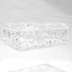 Tiffany & Co. Rock Cut Crystal Glass Dresser Box with Lid