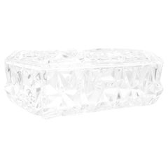 Tiffany & Co. Rock Cut Crystal Glass Dresser Box with Lid