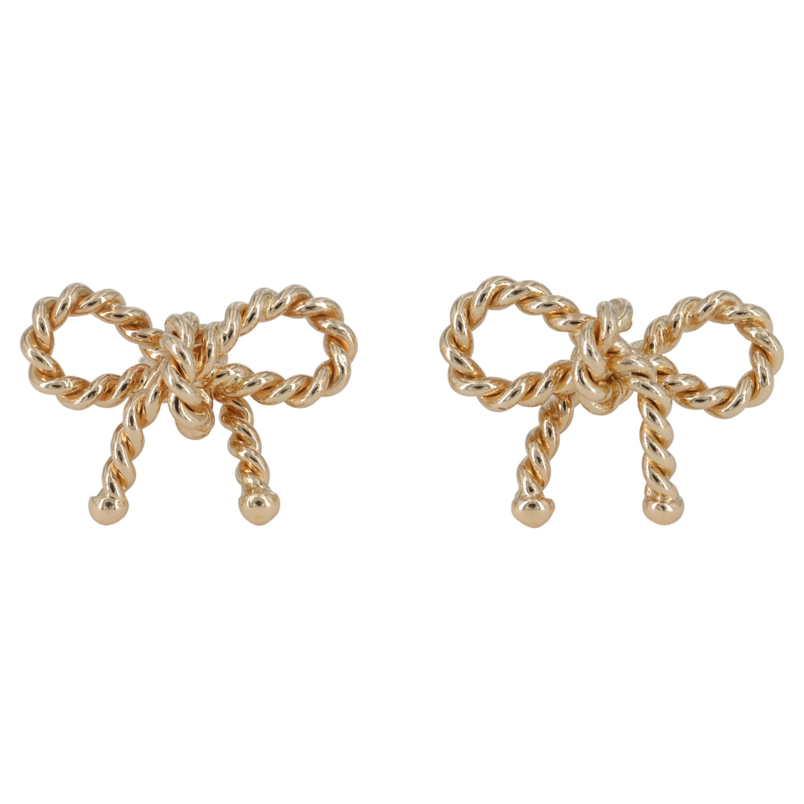 Tiffany & Co. Rope Bow Earrings in 18 Karat Yellow Gold 