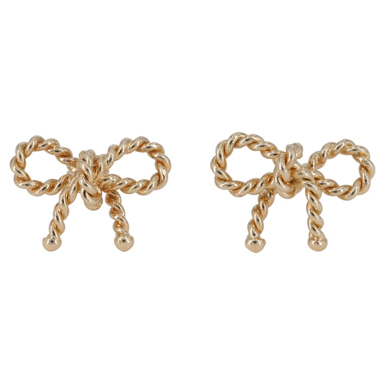 Tiffany and Co. Rope Bow Earrings in 18 Karat Yellow Gold at 1stDibs