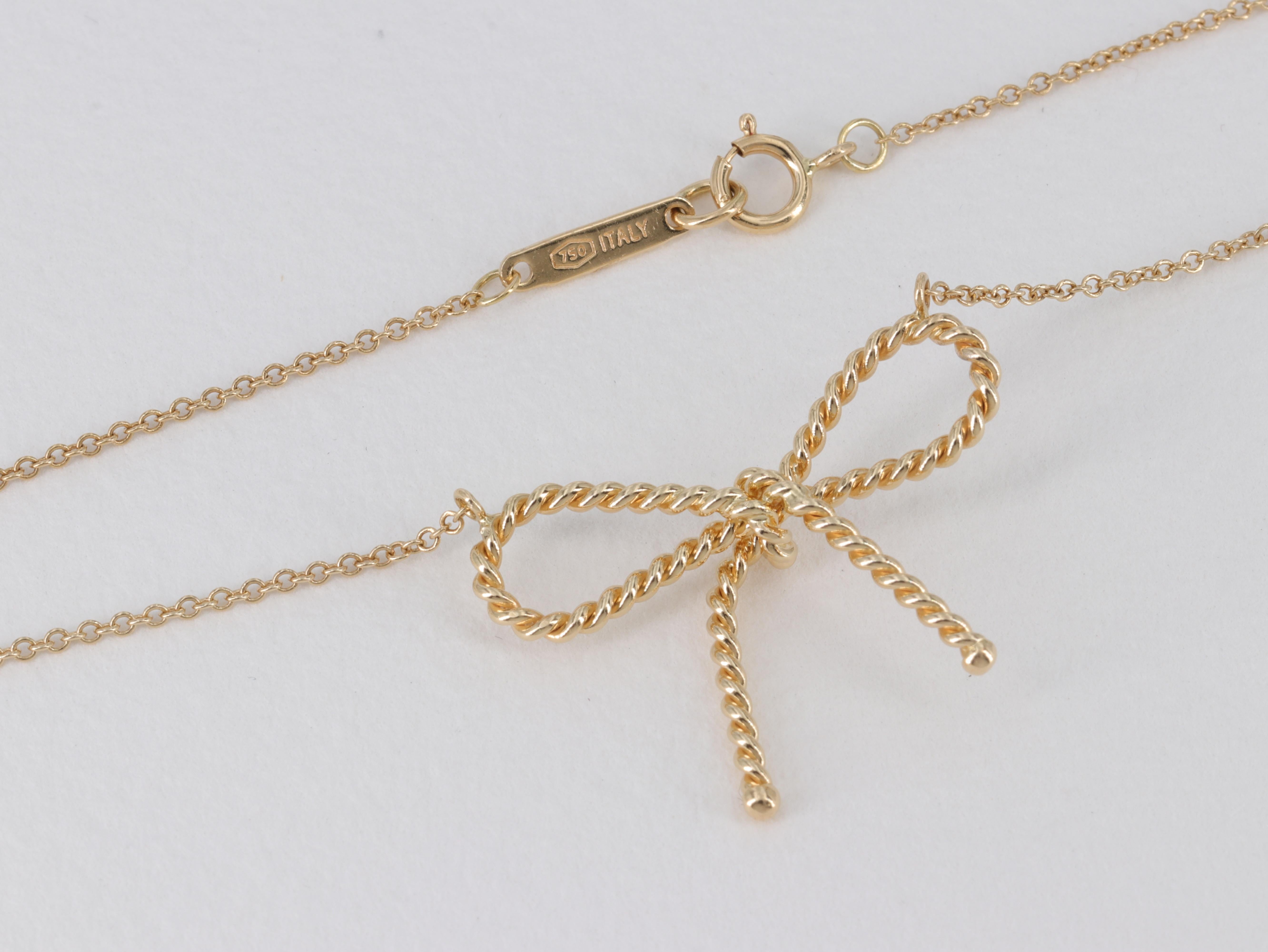 tiffany bow necklace gold