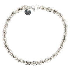 Tiffany & Co Rope Chain Bracelet, Sterling Silver, Length 7.25 Inches