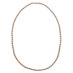 Tiffany & Co Rope Chain Sterling Silver and 14K Gold Necklace
