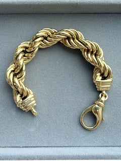 Tiffany & Co. Bracciale A Link con chiusura ad aragosta grande in oro giallo 18 carati da 7,5 pollici
