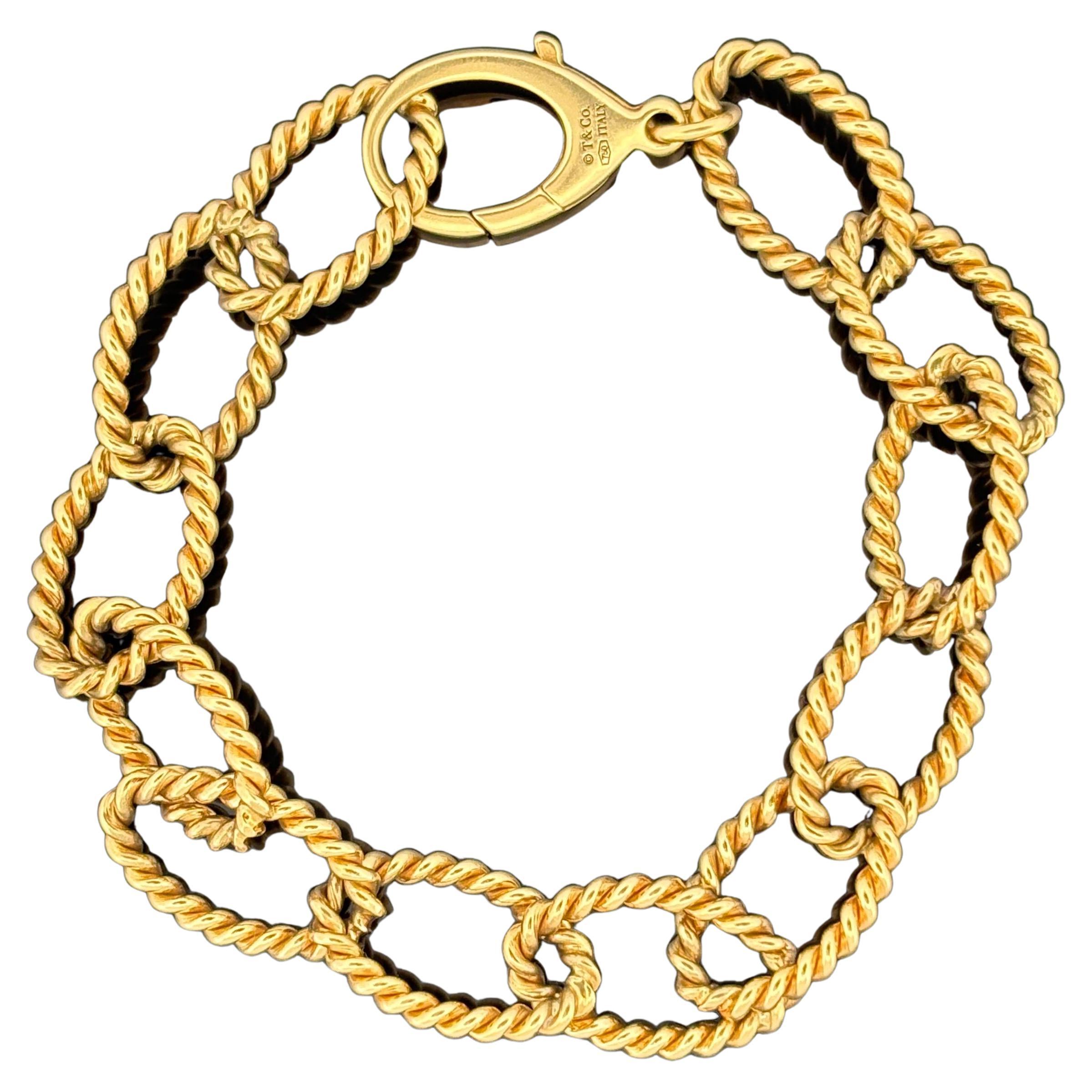 Tiffany 
Co Rope Motif Oval Link Bracelet 18k, Italy in vendita