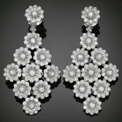 Tiffany & Co. Rose Collection Diamond Platinum Drop Earrings
