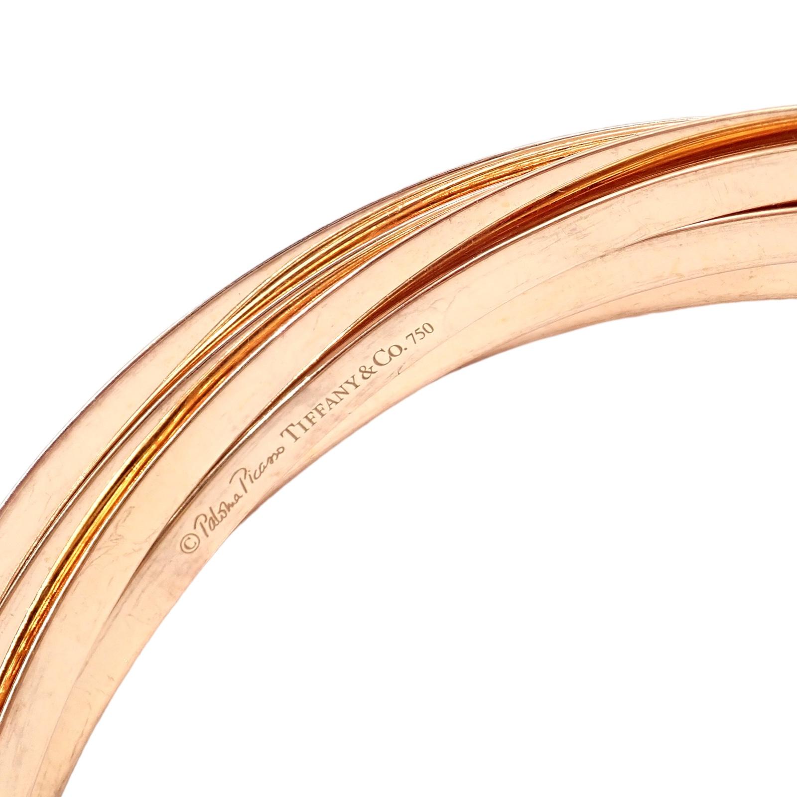 Tiffany & Co Rose Gold 9 Row Melody Calife Picasso Bangle Bracelet For Sale 3
