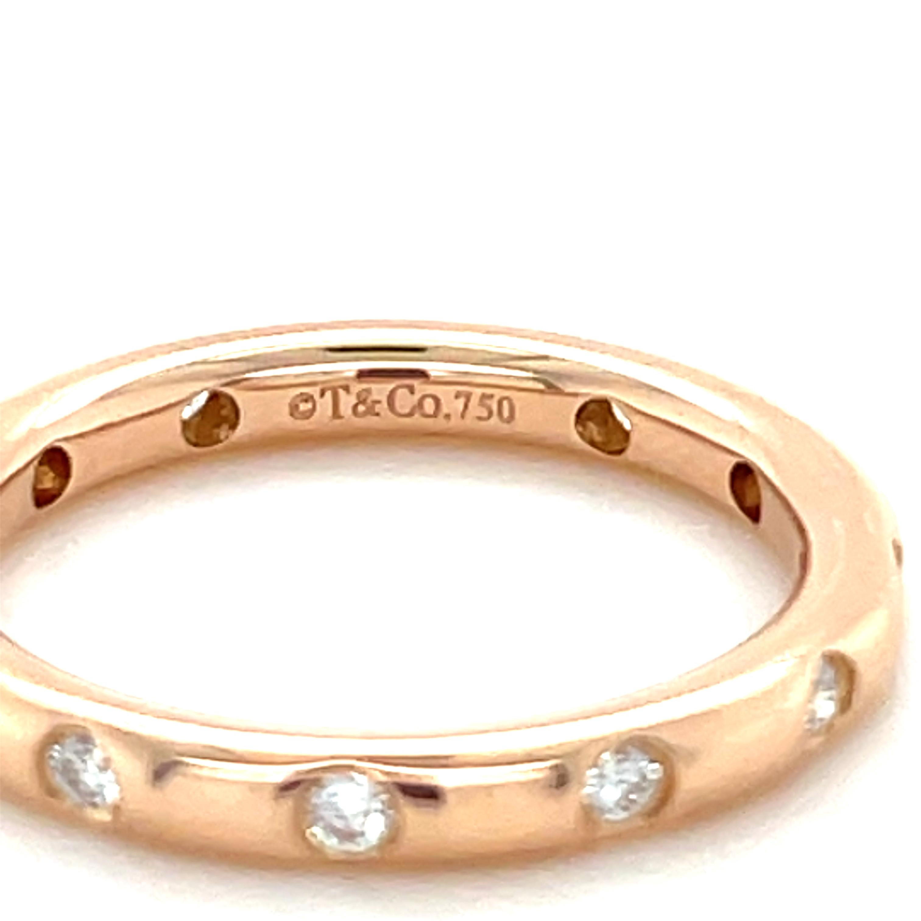 Tiffany & Co., Rose Gold and Diamond Band In Excellent Condition For Sale In Chicago, IL