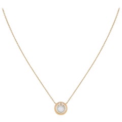 Tiffany & Co. Rose Gold and Diamond Circle Tiffany T Pendant