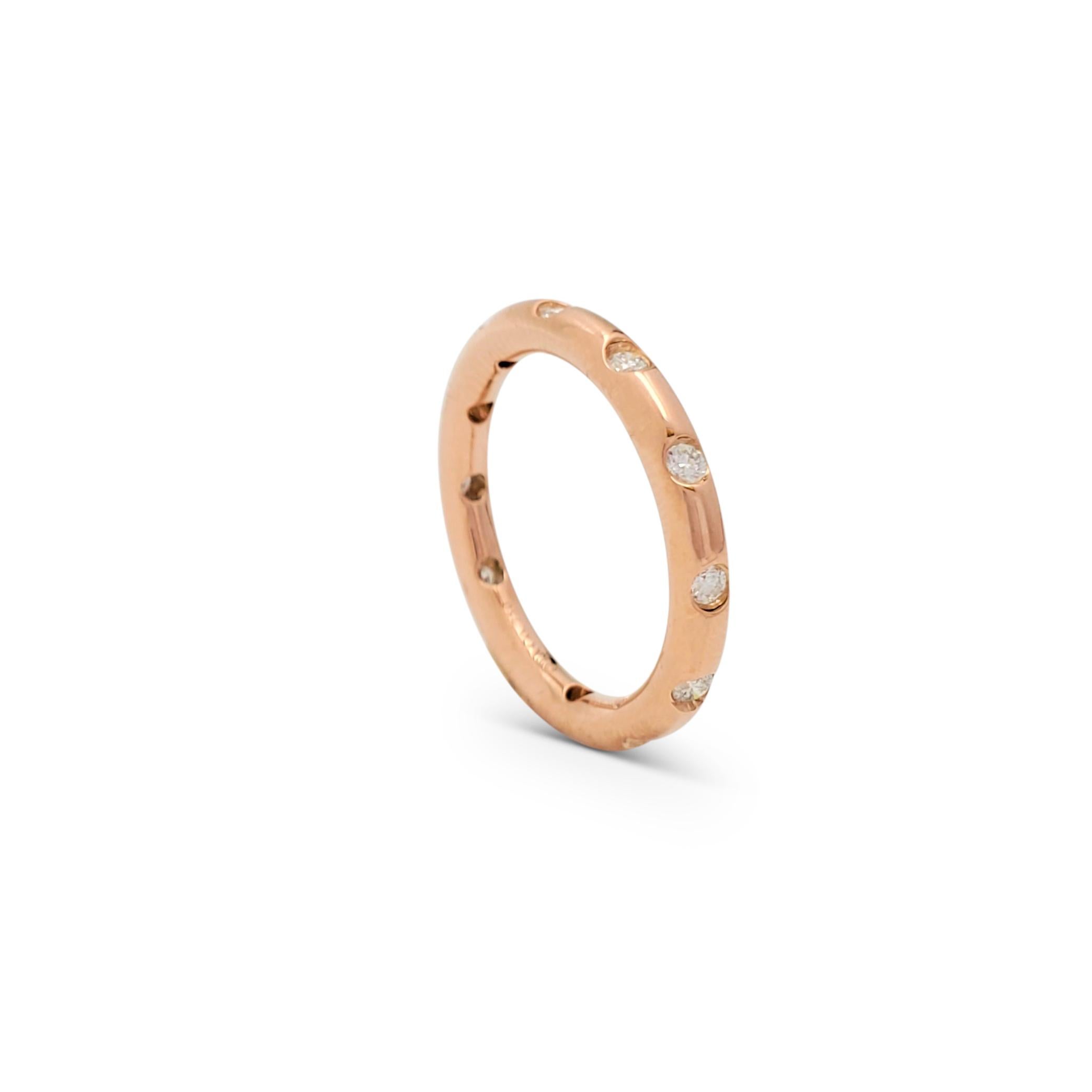 Round Cut Tiffany & Co. Rose Gold and Diamond Stacking Band Ring