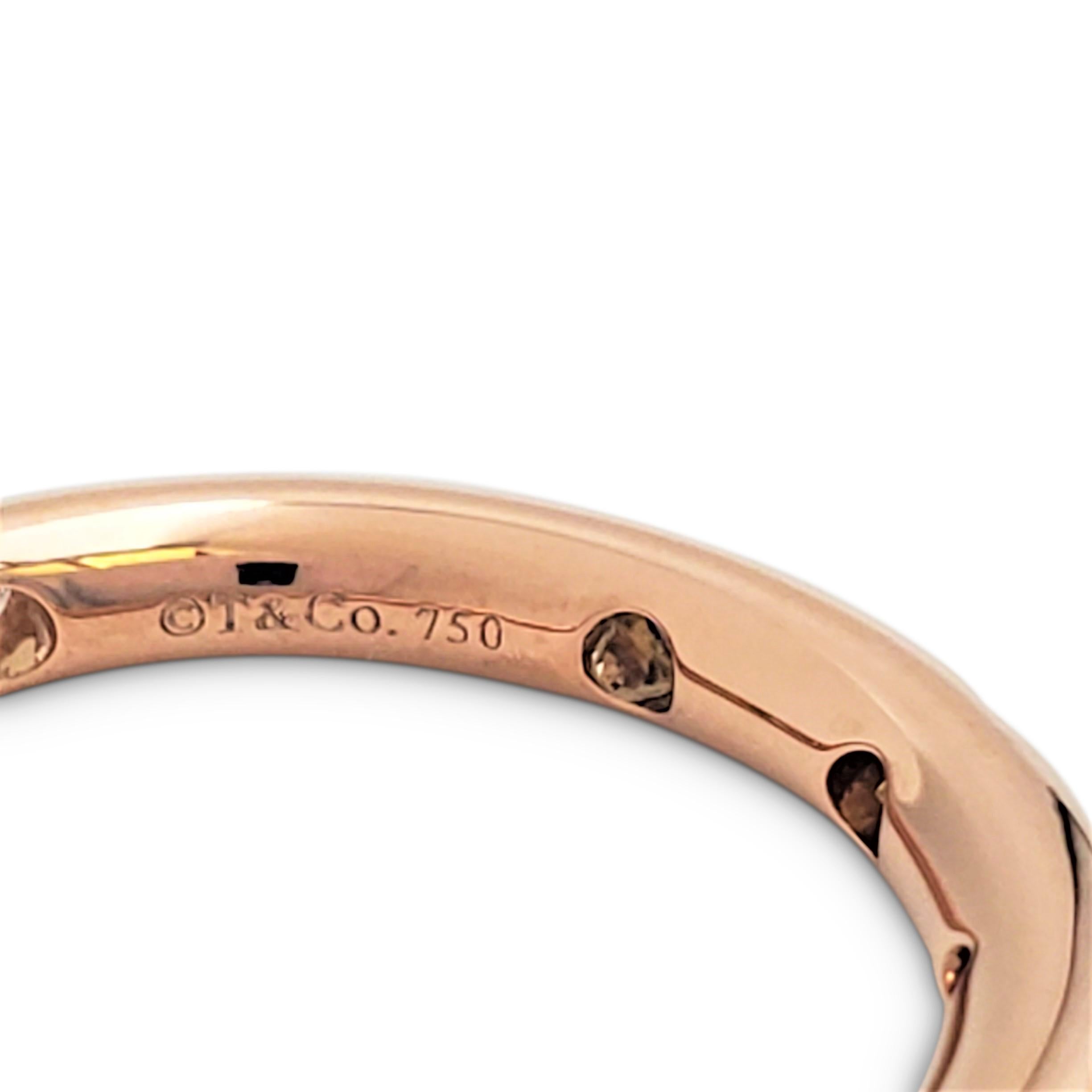 Tiffany & Co. Rose Gold and Diamond Stacking Band Ring In Excellent Condition In New York, NY