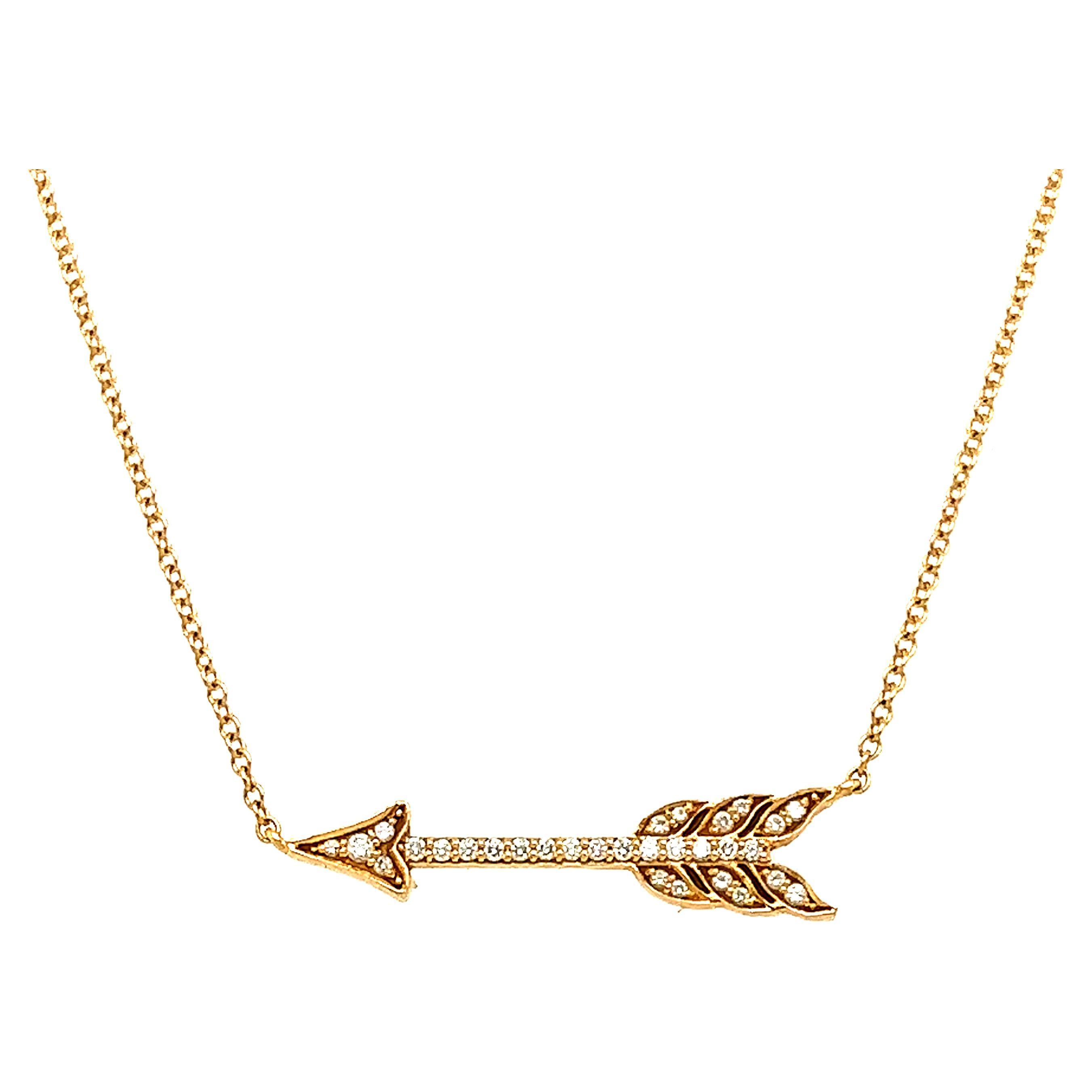 Tiffany & Co. Rose Gold Diamond Arrow Hearts Collection Pendant Necklace