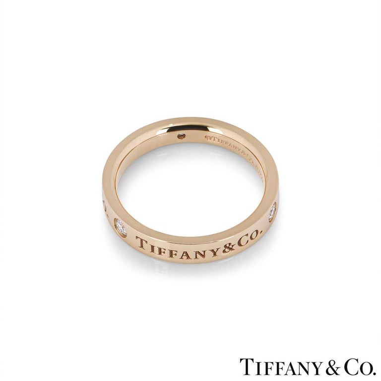 Tiffany and Co. Rose Gold Diamond Band Ring at 1stDibs | pluribus unum ex  ring price, pluribus unum ex gyűrű, ex pluribus unum ring