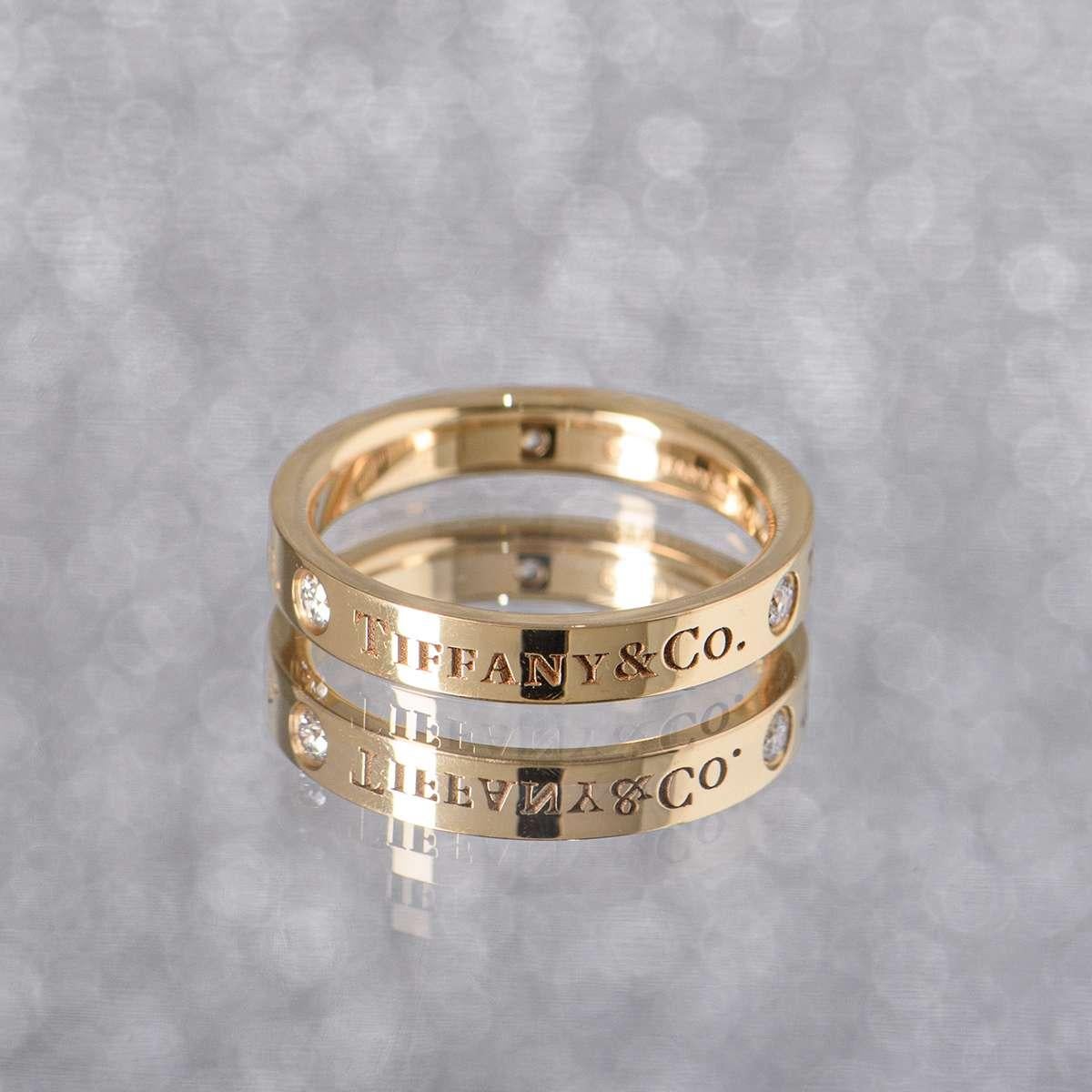 Round Cut Tiffany & Co. Rose Gold Diamond Band Ring
