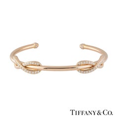 Tiffany & Co. Rose Gold Diamond Double Infinity Cuff Bangle