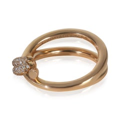 Tiffany & Co. Rose Gold Diamond Double Row Knot Ring