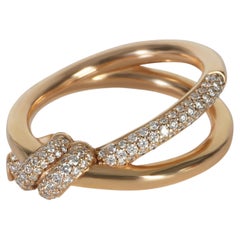 Tiffany & Co. Rose Gold Diamond Double Row Knot Ring