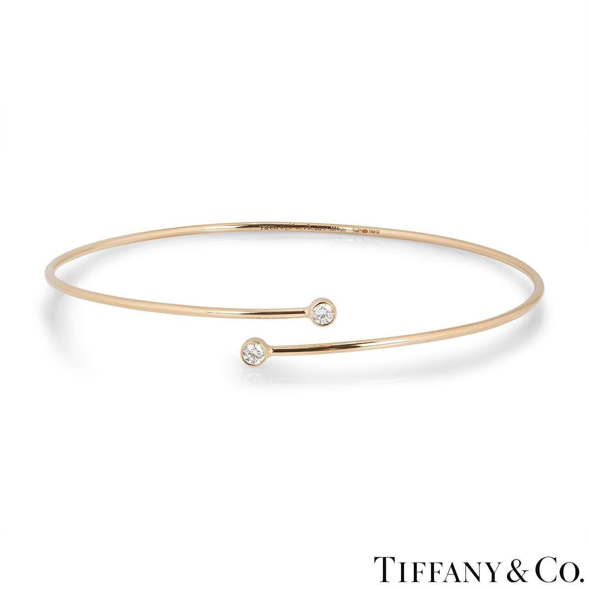 Tiffany & Co. Rose Gold Diamant Elsa Peretti Armreif (Rundschliff)