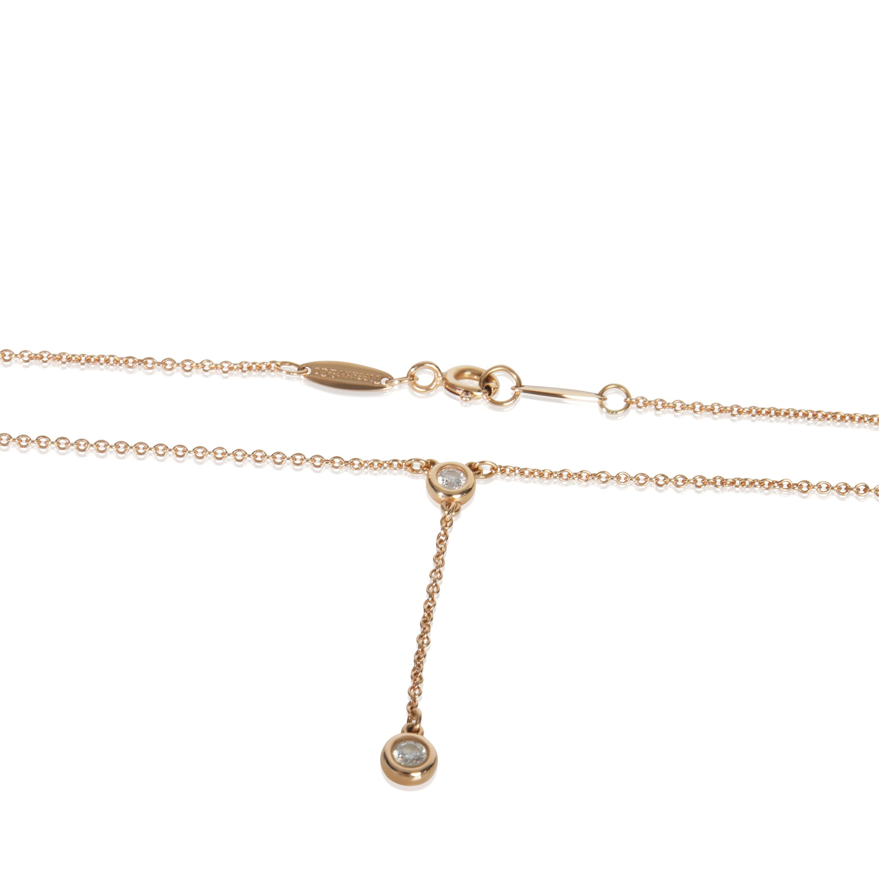 Tiffany & Co. Collar de oro rosa con diamantes Elsa Peretti Diamond By The Yard en Excelente estado para la venta en New York, NY