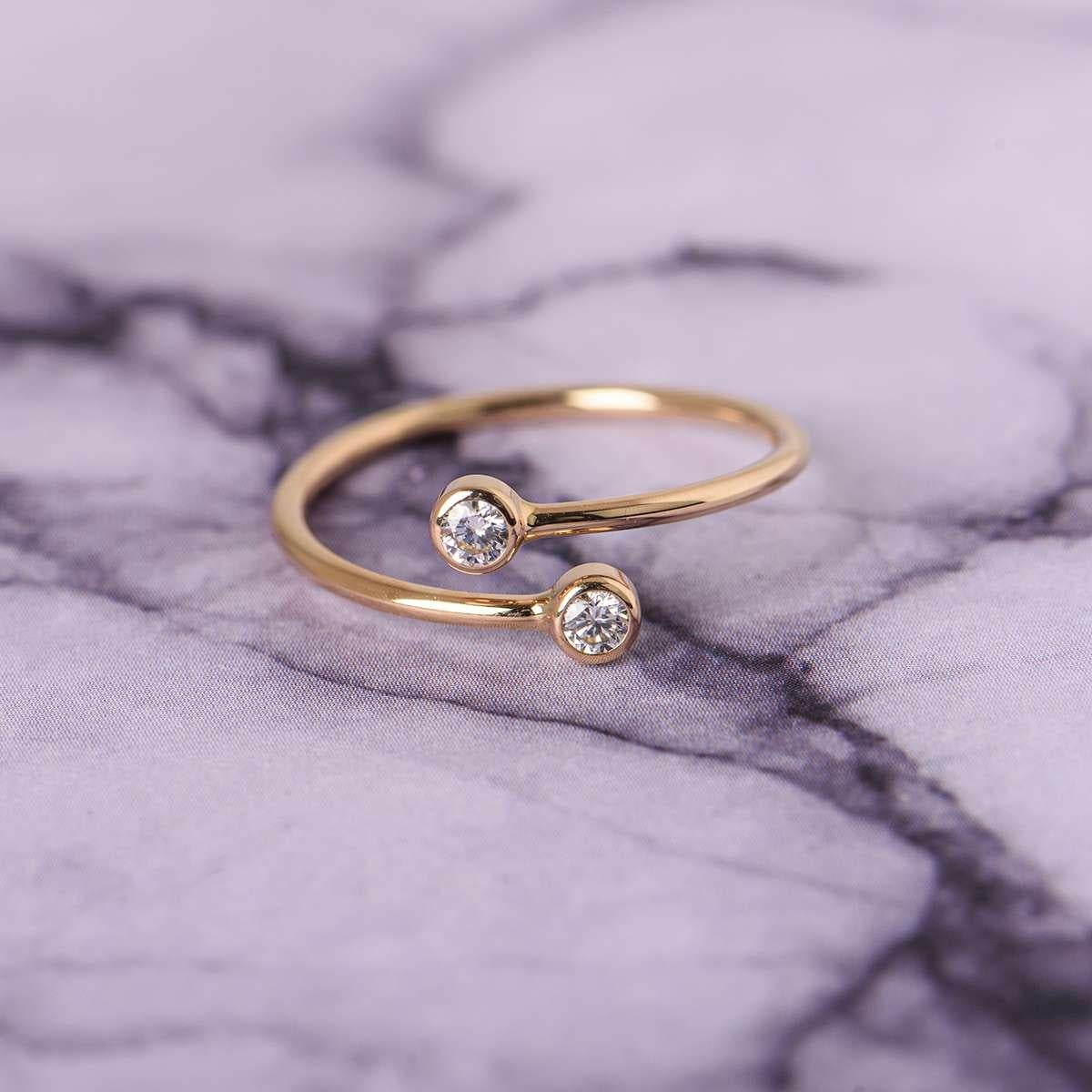 Round Cut Tiffany & Co. Rose Gold Diamond Elsa Peretti Ring