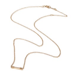 Tiffany & Co. Rose Gold Diamond Fluer De Lis Bar Necklace
