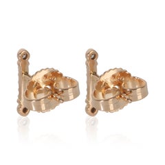 Tiffany & Co. Rose Gold Diamond Fluer De Lis Key Bar Earrings