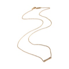 Tiffany & Co. Rose Gold Diamond Fluer De Lis Key Bar Pendant