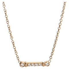 Tiffany & Co. Rose Gold Diamond Fluer De Lis Key Bar Pendant