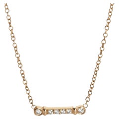 Tiffany & Co. Rose Gold Diamond Fluer De Lis Key Bar Pendant