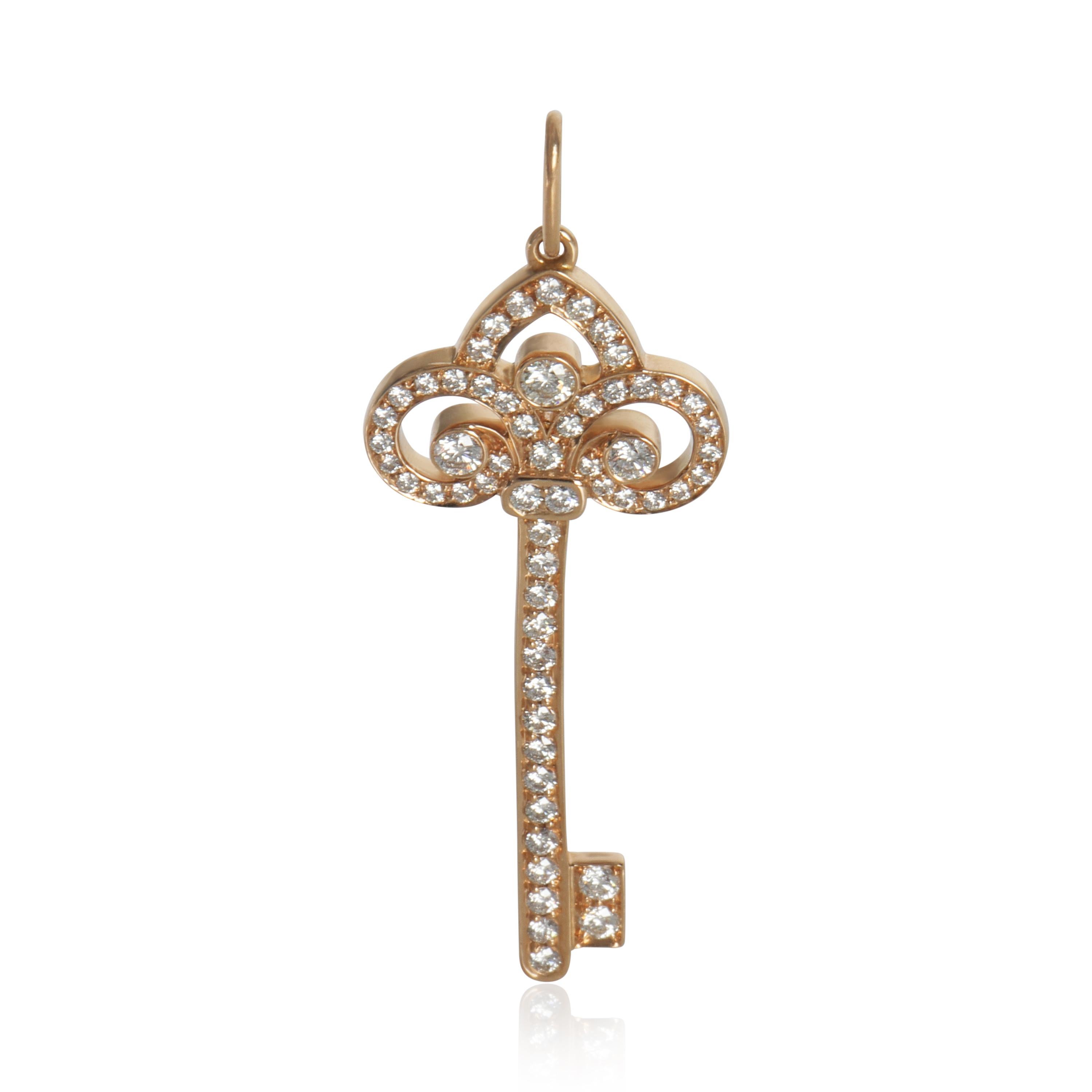 Donna Tiffany & Co. Ciondolo Fluer De Lis in oro rosa con diamanti in vendita