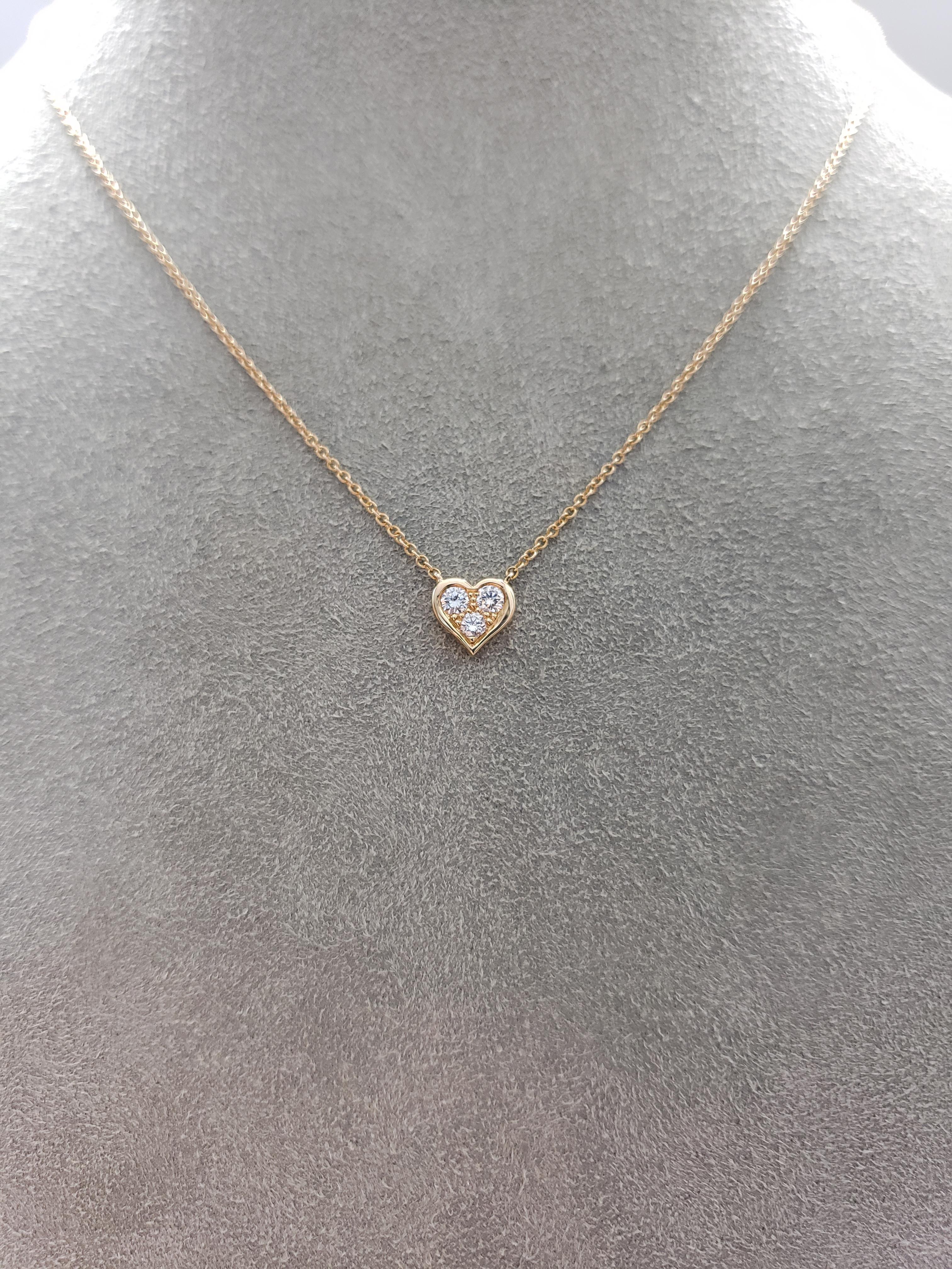 Contemporary Tiffany & Co. Rose Gold Diamond Heart Pendant