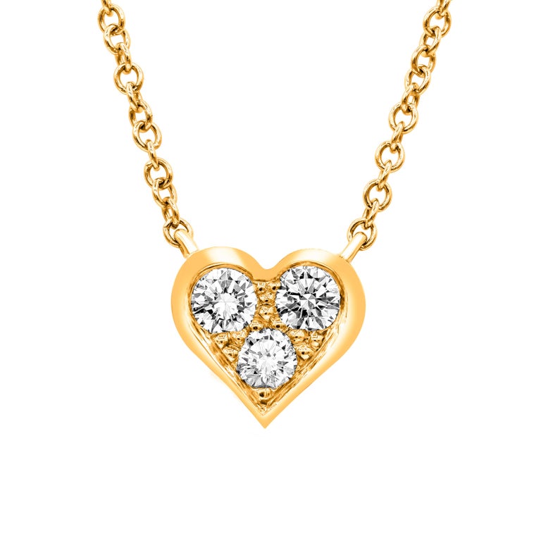 Tiffany and Co. Rose Gold Diamond Heart Pendant at 1stdibs