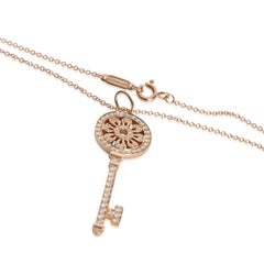 Tiffany & Co. Rose Gold Diamond Medium Model Petals Key Pendant